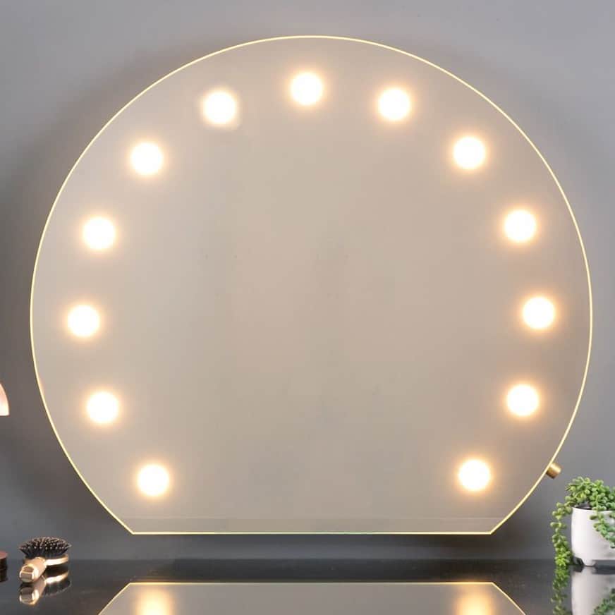 Baton Round Hollywood Mirror (30X30)" - rear_view