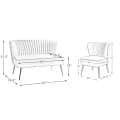 Cleo Velvet Sofa Set (2+1+1) - bottom_view