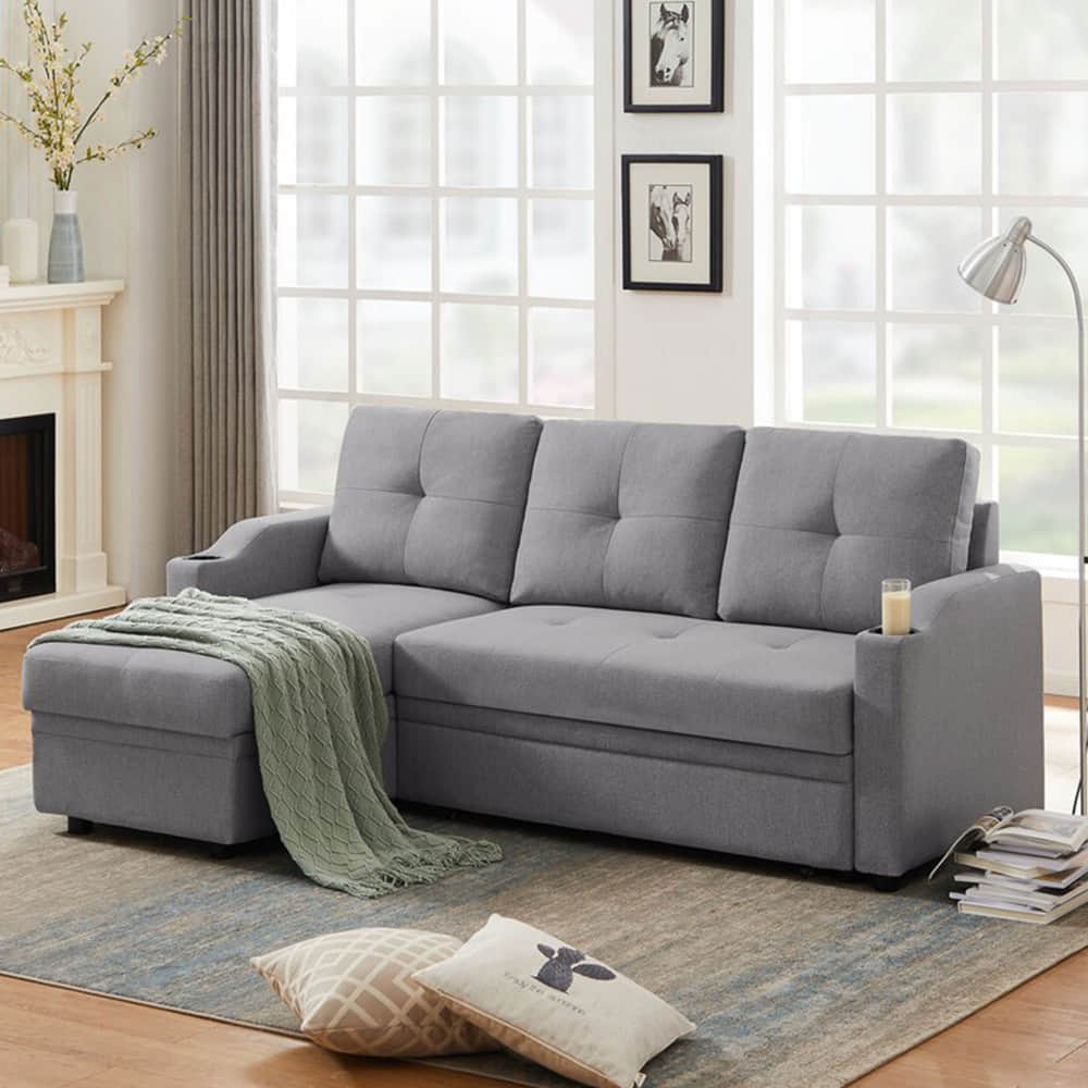 Argo L Shape Sofa Cum Bed with Storage (RHS) - photo