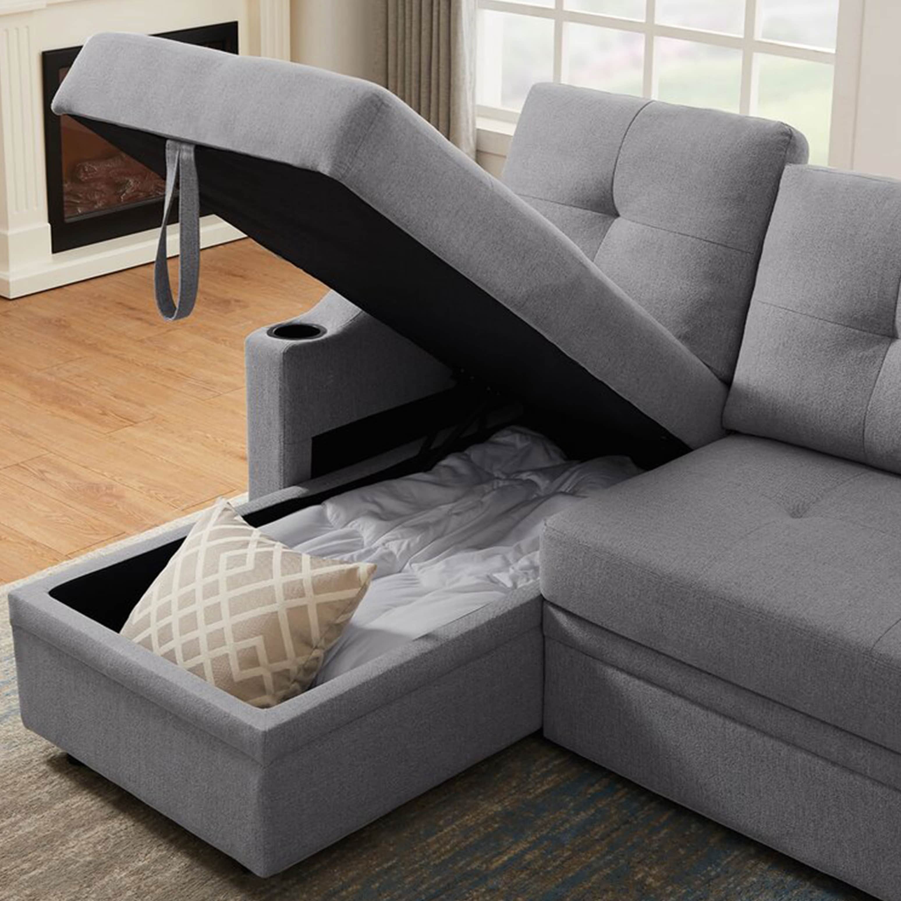 Argo L Shape Sofa Cum Bed with Storage (RHS) - left_view