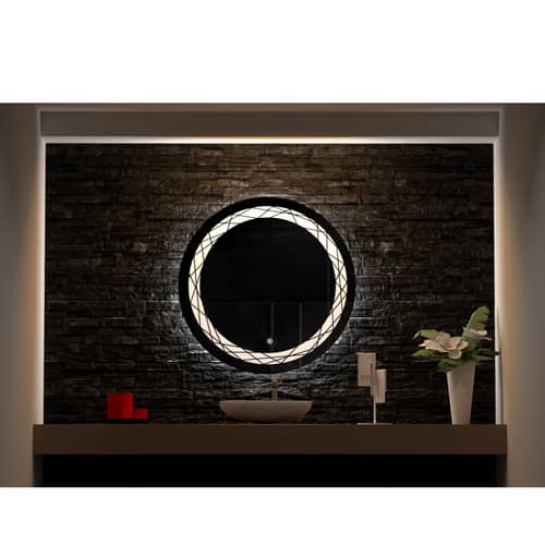 Hexa Round LED Mirror with Triple Color Light