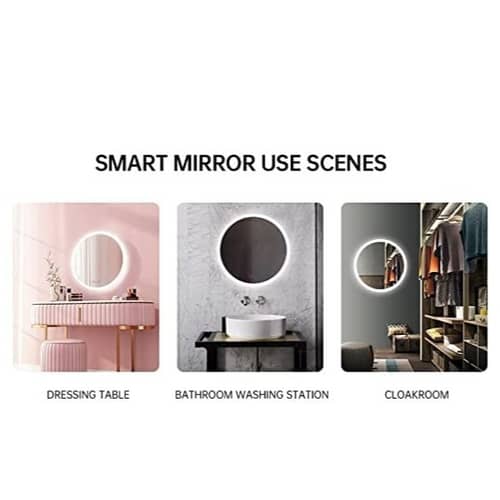 Hexa Round LED Mirror with Triple Color Light
