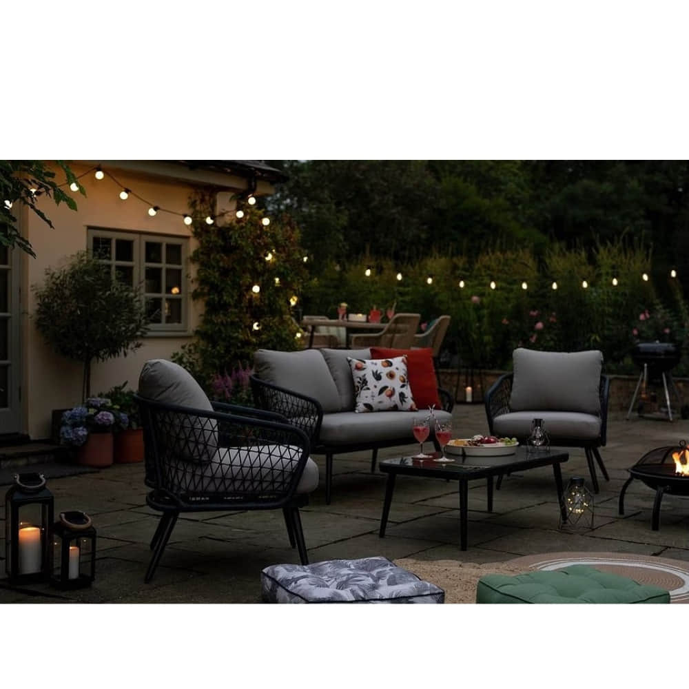 Loch Stylish Grey Rope Outdoor Furniture Set - photo