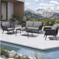 Loch Stylish Black Rope Outdoor Furniture With Cushion Set - photo