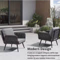 Loch Stylish Black Rope Outdoor Furniture With Cushion Set - top_view