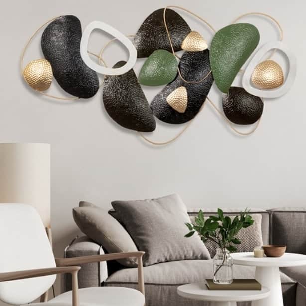 Madrid Stone Decor Modern Metal Wall Art - front_view