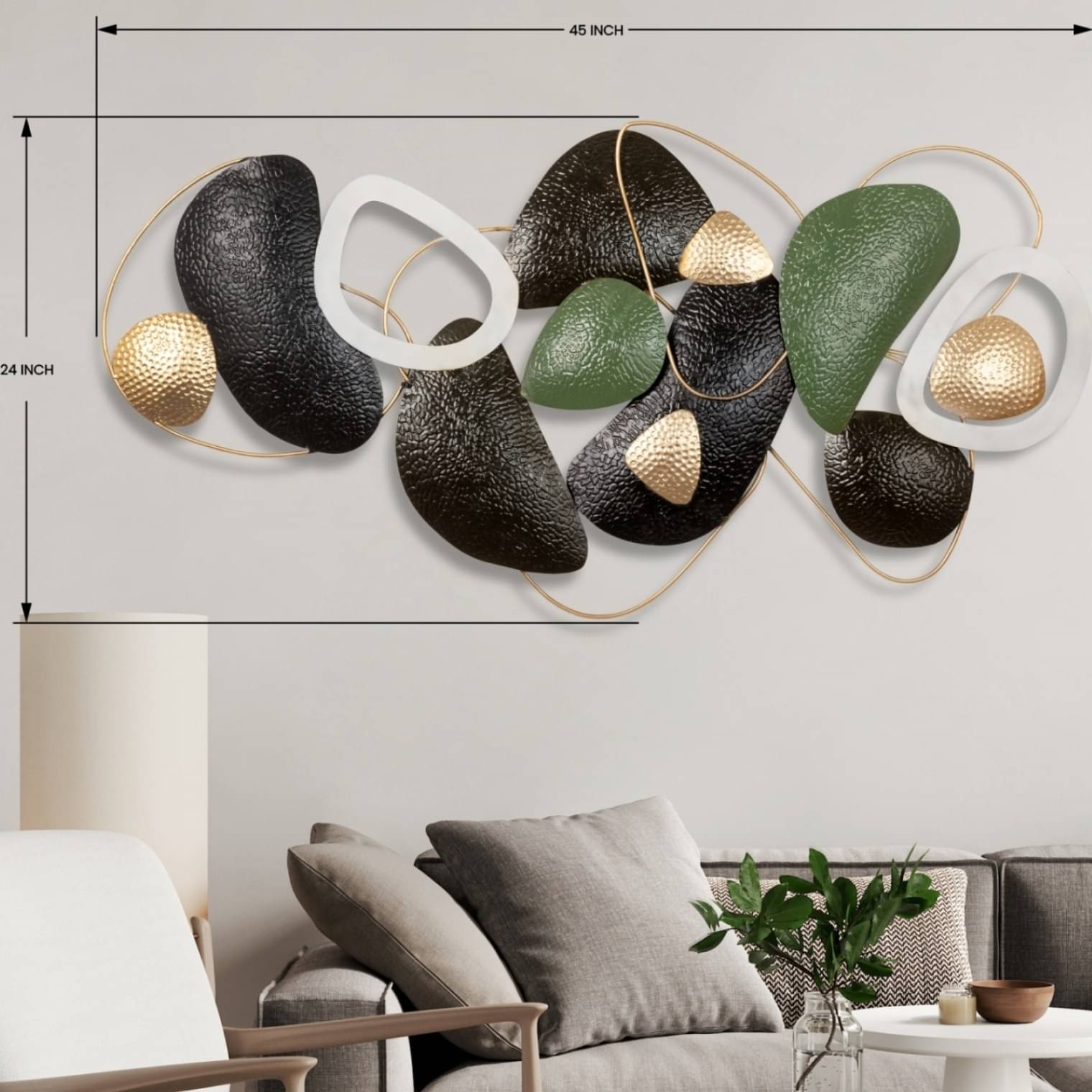 Madrid Stone Decor Modern Metal Wall Art