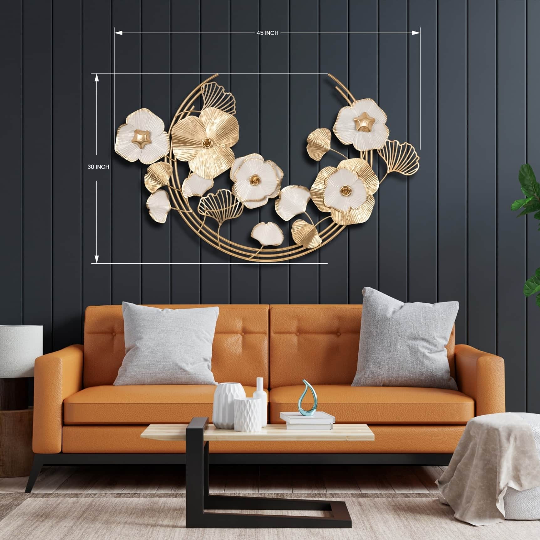 Strasbourg Handpainted Floral Metal Wall Art - top_view