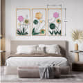 Copenhagen Abstract Floral White & Gold Metal Wall Art - top_view