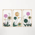 Copenhagen Abstract Floral White & Gold Metal Wall Art - rear_view