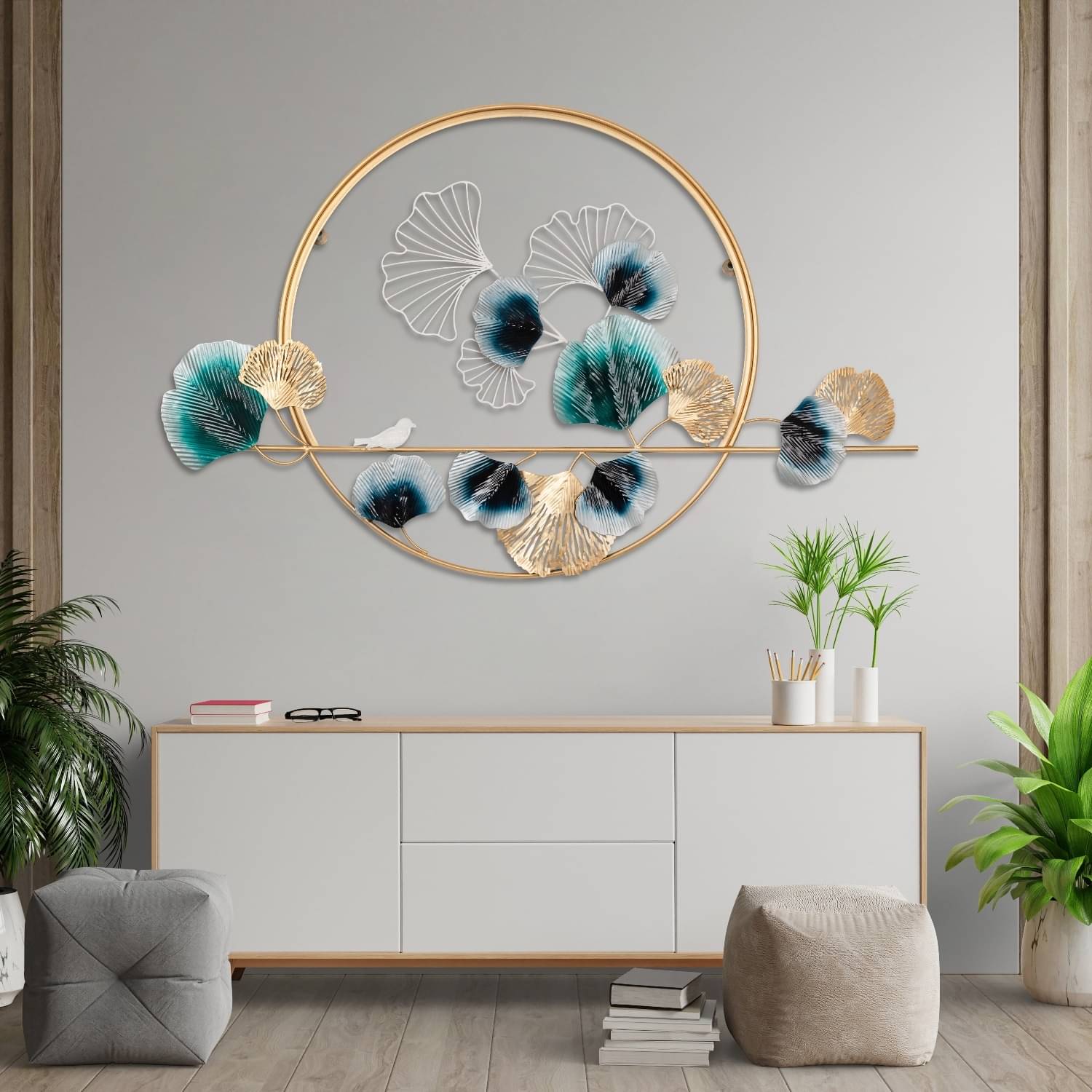 Albany Leaf & Flower Metal Wall Art