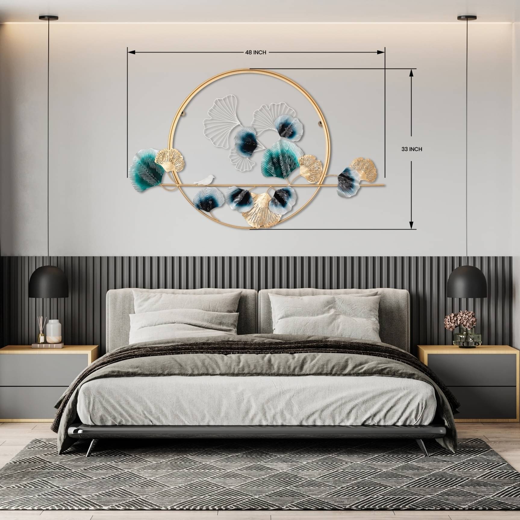 Albany Leaf & Flower Metal Wall Art