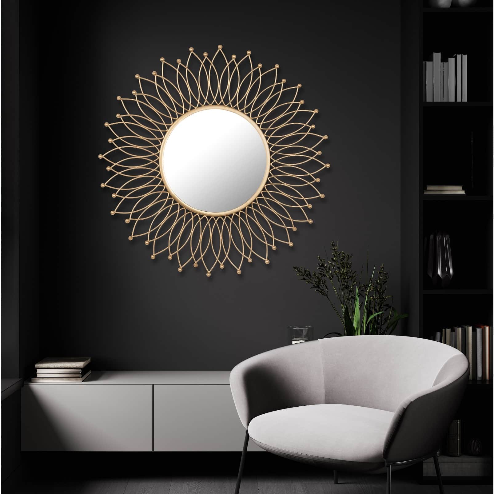 Kirby Metal Classic Wall Mirror in Gold - front_view