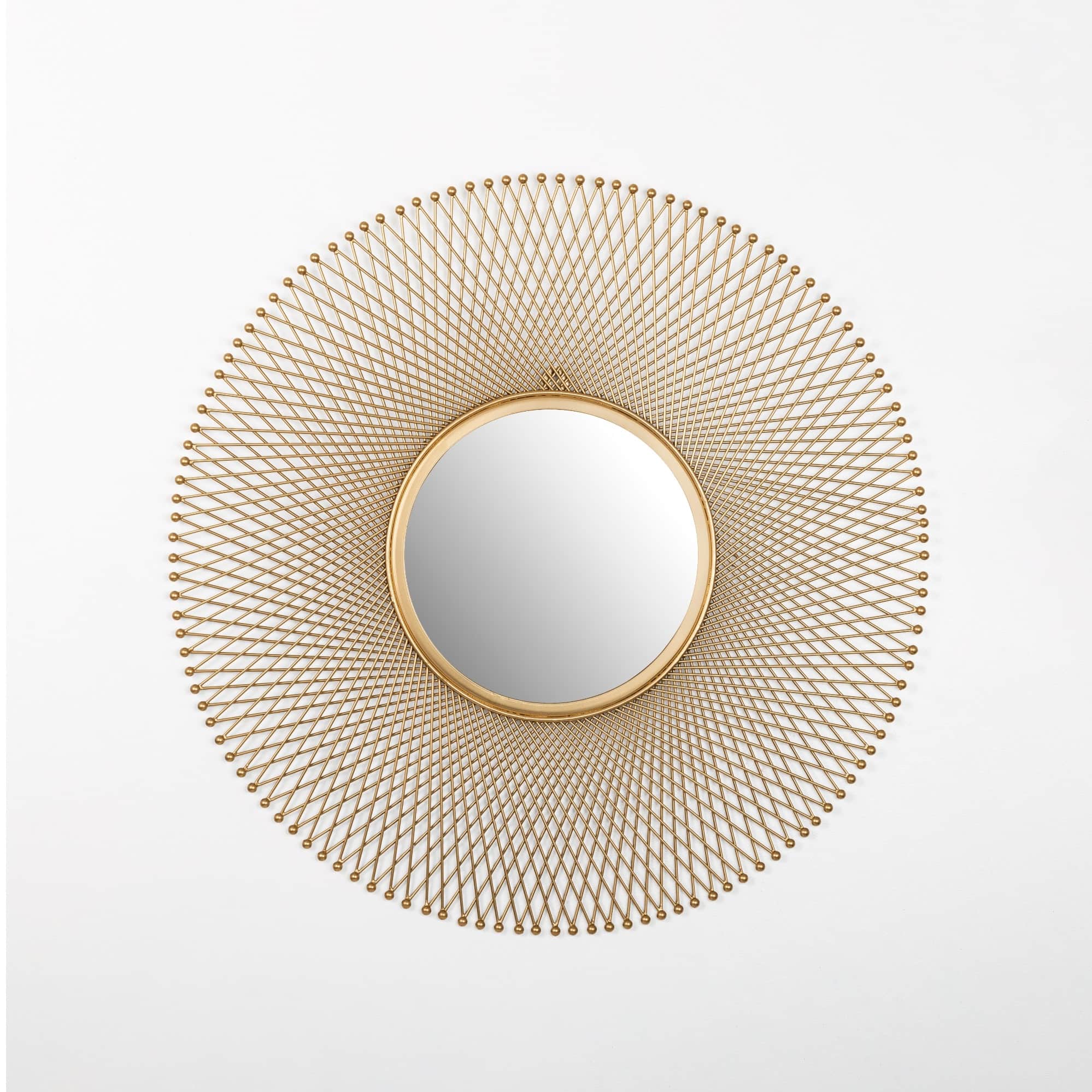 Thornley Golden Round Mirror Wall Art - rear_view