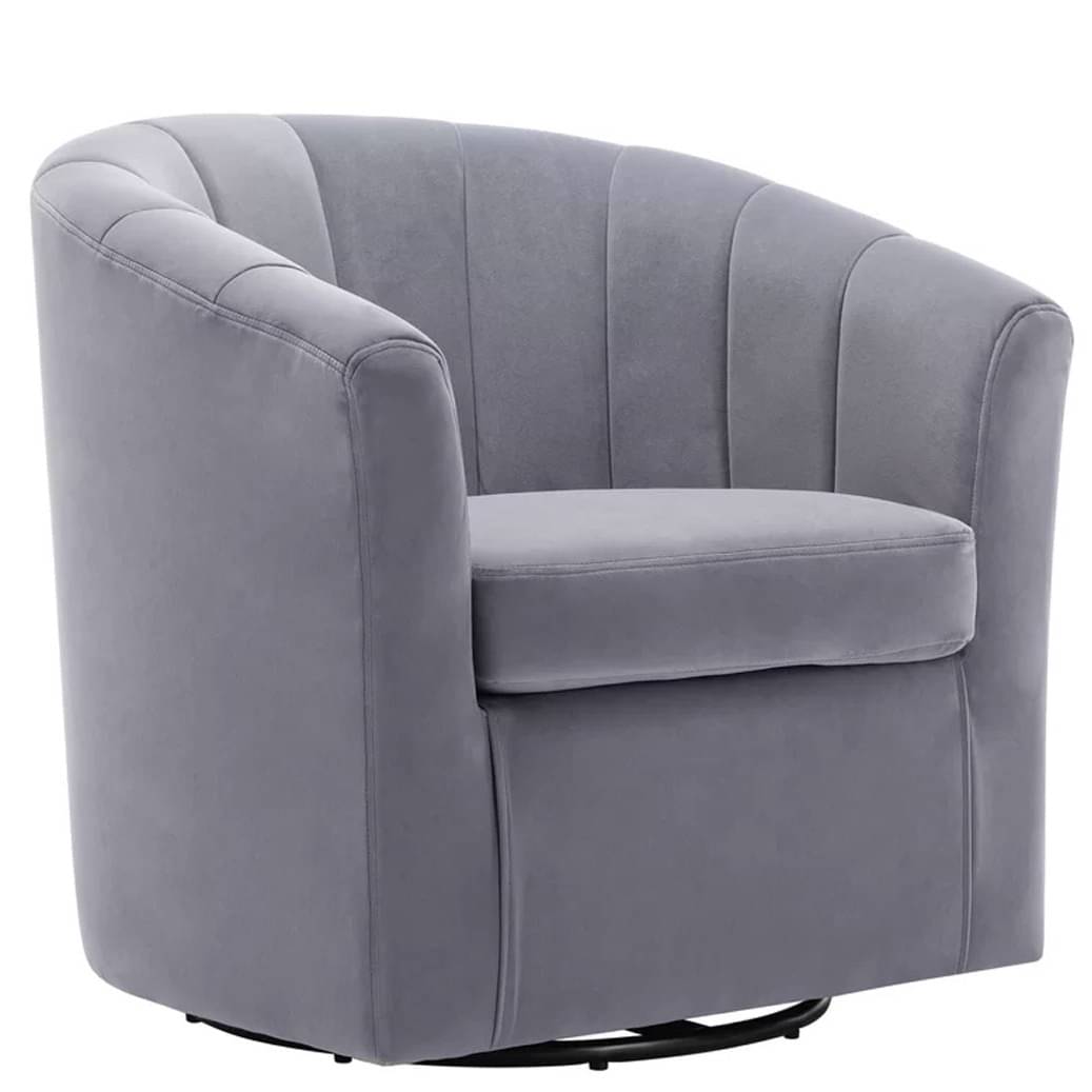 Barren Upholstered Swivel Barrel Chair