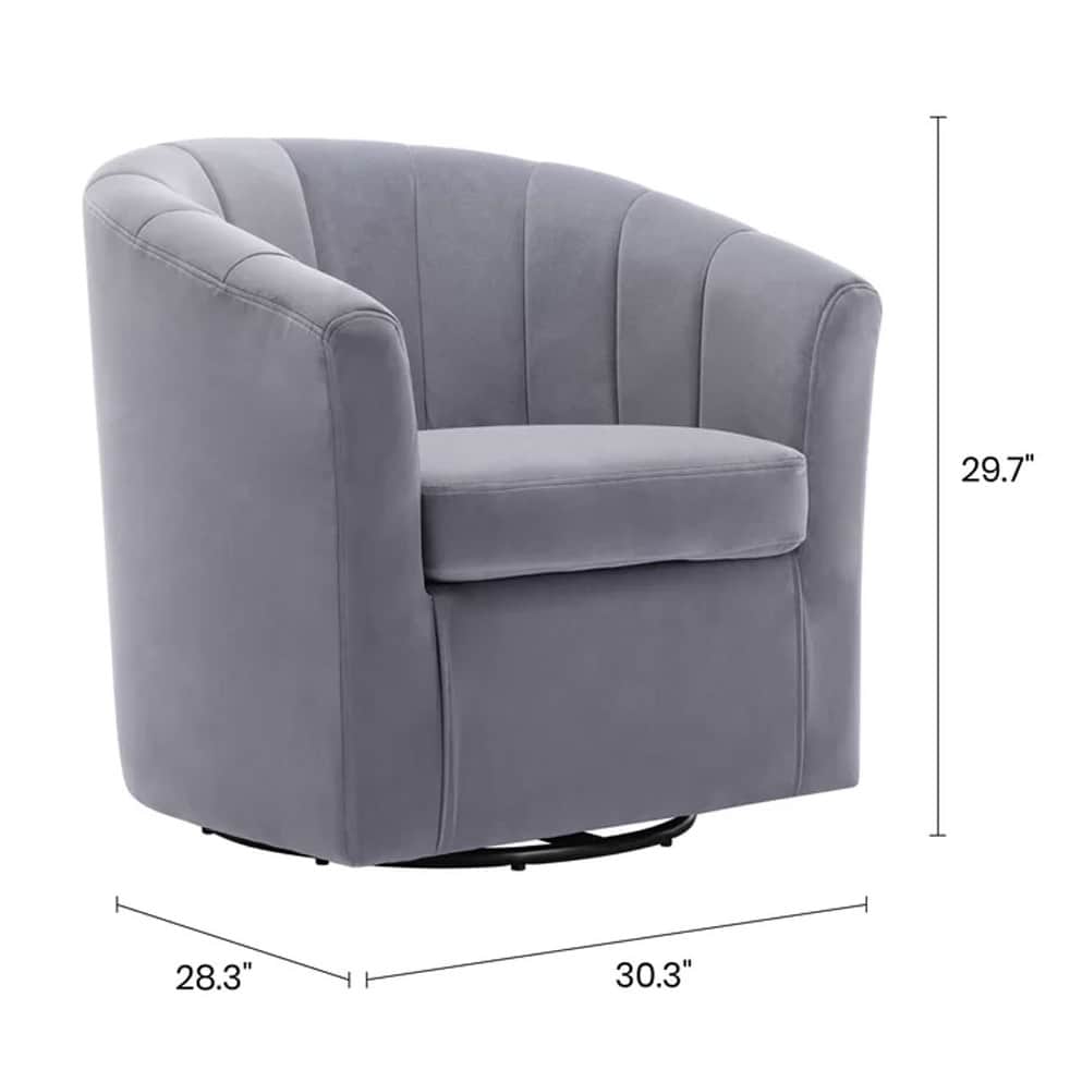 Barren Upholstered Swivel Barrel Chair - left_view
