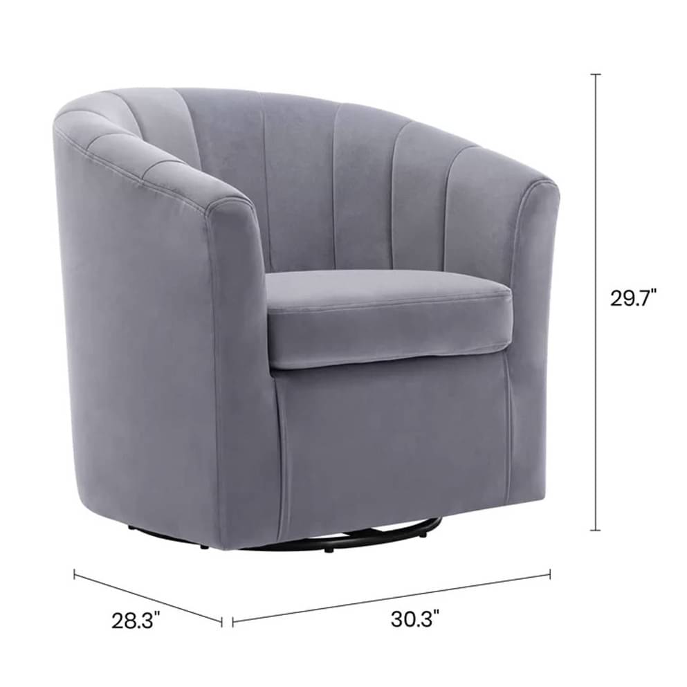 Barren Upholstered Swivel Barrel Chair