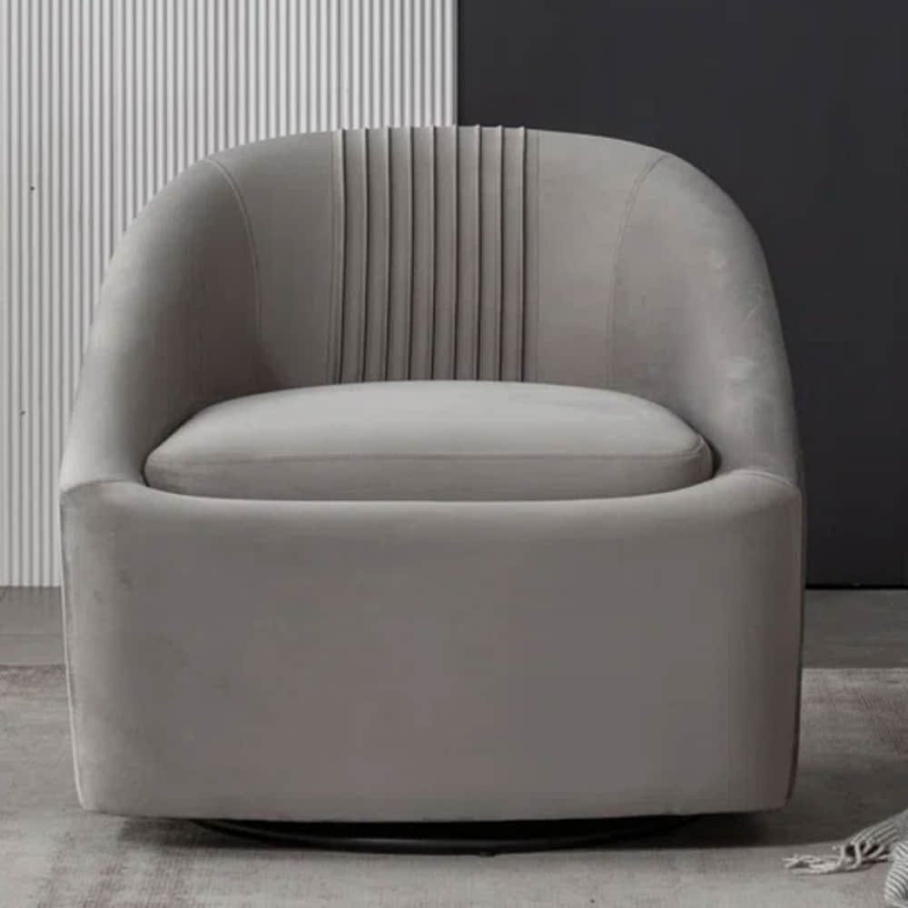 Hassam Upholstered Swivel Barrel Chair - photo