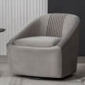 Hassam Upholstered Swivel Barrel Chair - front_view