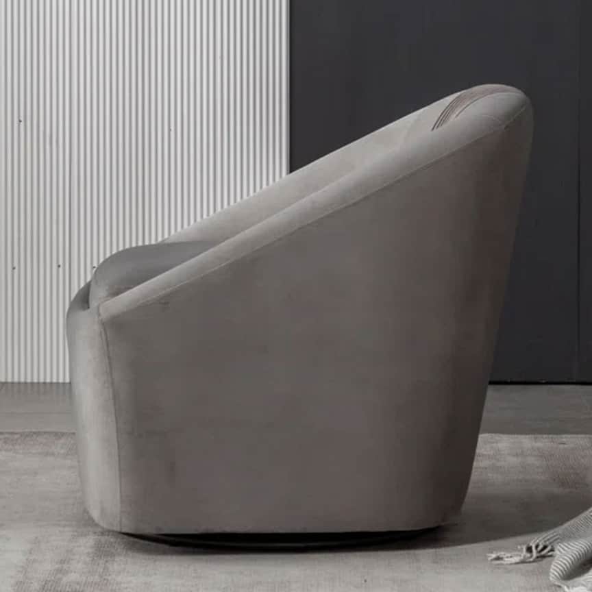 Hassam Upholstered Swivel Barrel Chair - top_view