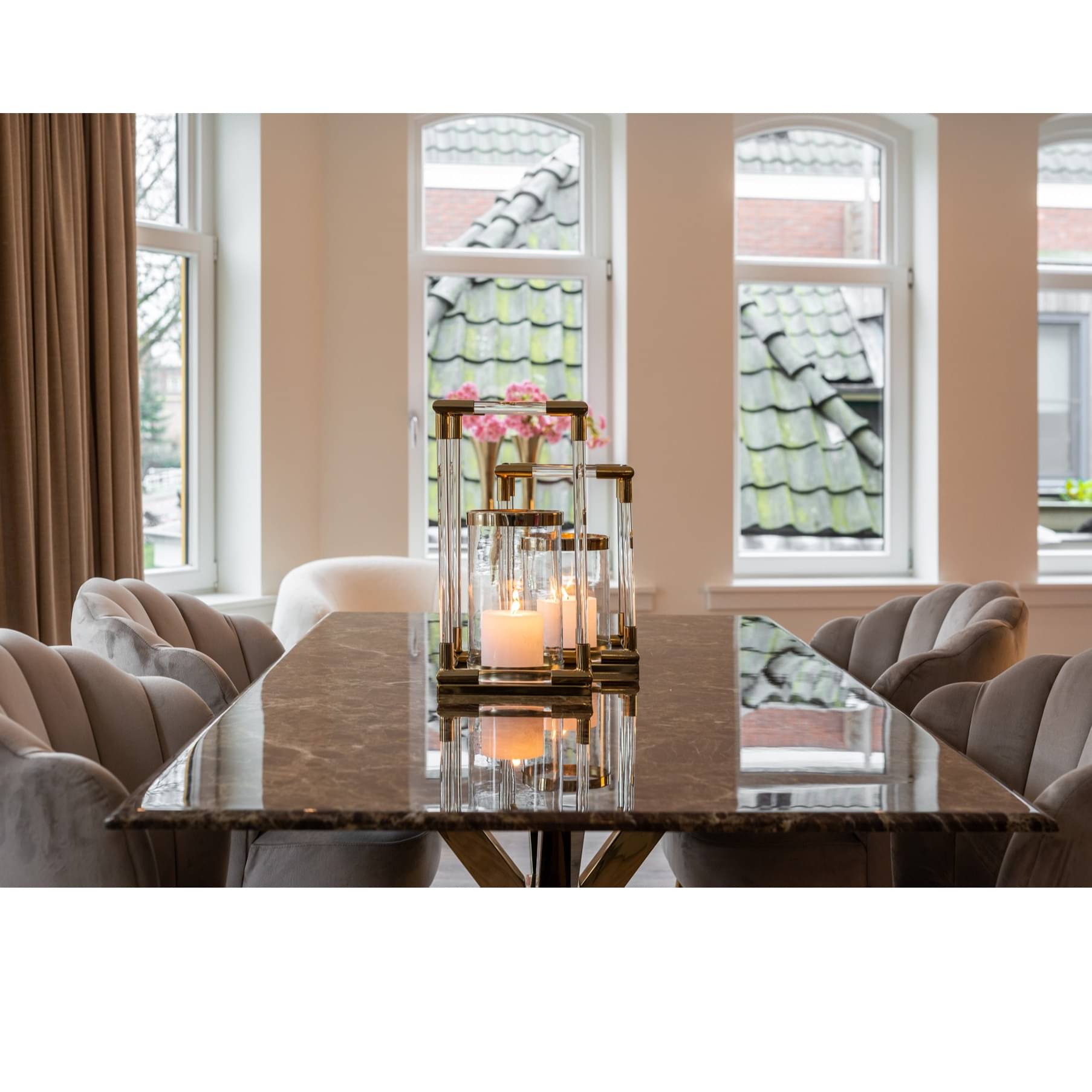 Zoetrope Luxurious Rectangular Marble Top Table