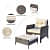 5 Piece Patio Wicker Furniture with Ottoman - top_view