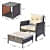 5 Piece Patio Wicker Furniture with Ottoman - rear_view