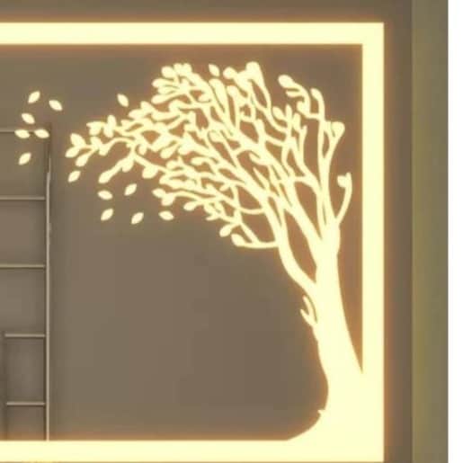 Hexa 3 color Shine LED Mirror - top_view