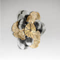 Morco Black & Golden Flower Wall Clock - front_view