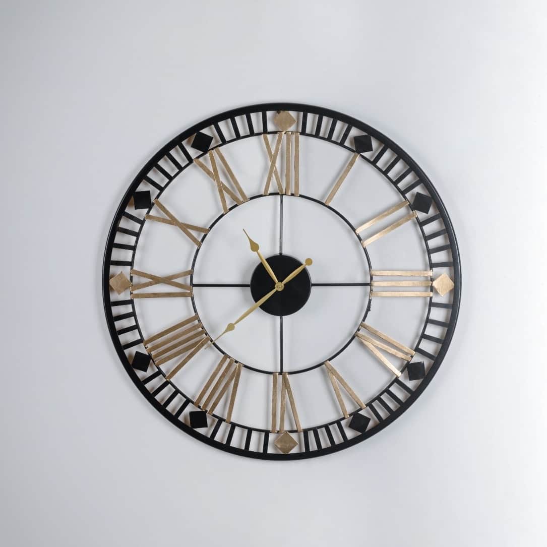 Morco Gold & Black Round Wall Clock - rear_view