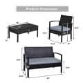 Argo Black Sofa Chair (Set of 4 Pcs) - rear_view