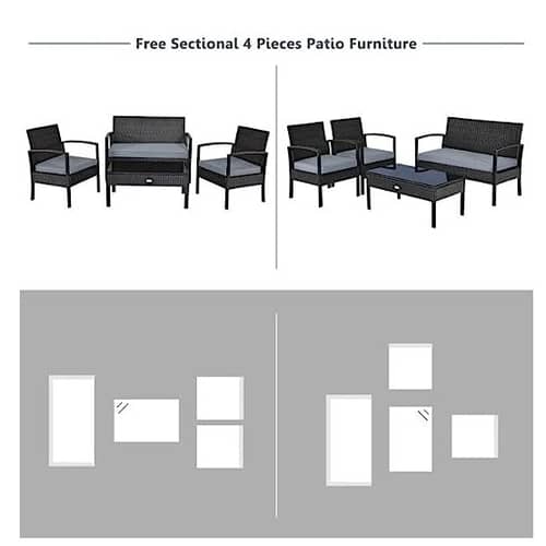 Argo Black Sofa Chair (Set of 4 Pcs)