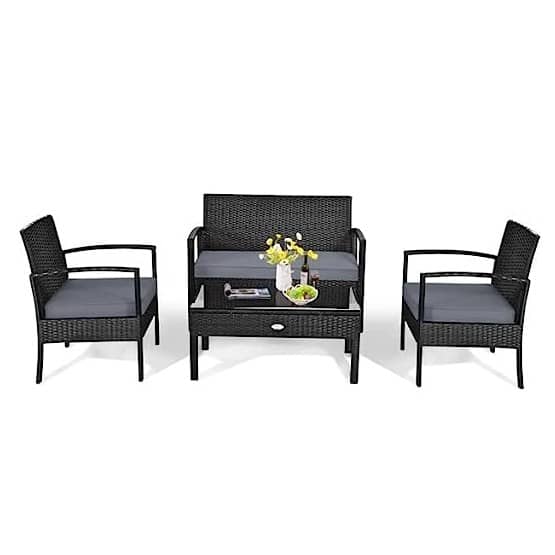 Argo Black Sofa Chair (Set of 4 Pcs)