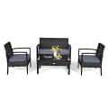 Argo Black Sofa Chair (Set of 4 Pcs) - bottom_view
