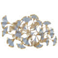 White Iron Jingo Leaf Metal Wall Art - top_view