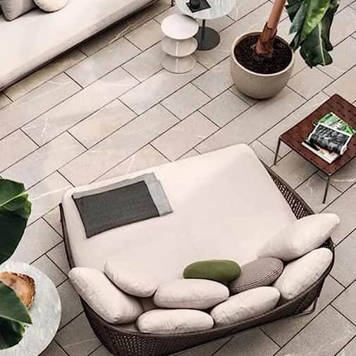 Sapa Brown Sofa Set With beige Cushions - top_view