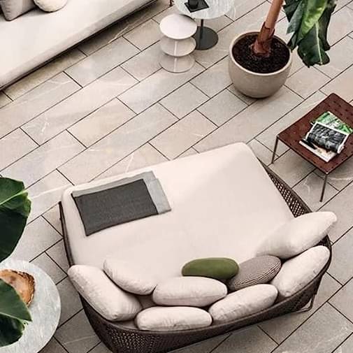 Sapa Brown Sofa Set With beige Cushions