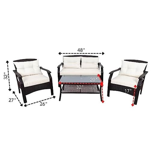 Sapa Wicker Seating Outdoor Patio Set - top_view