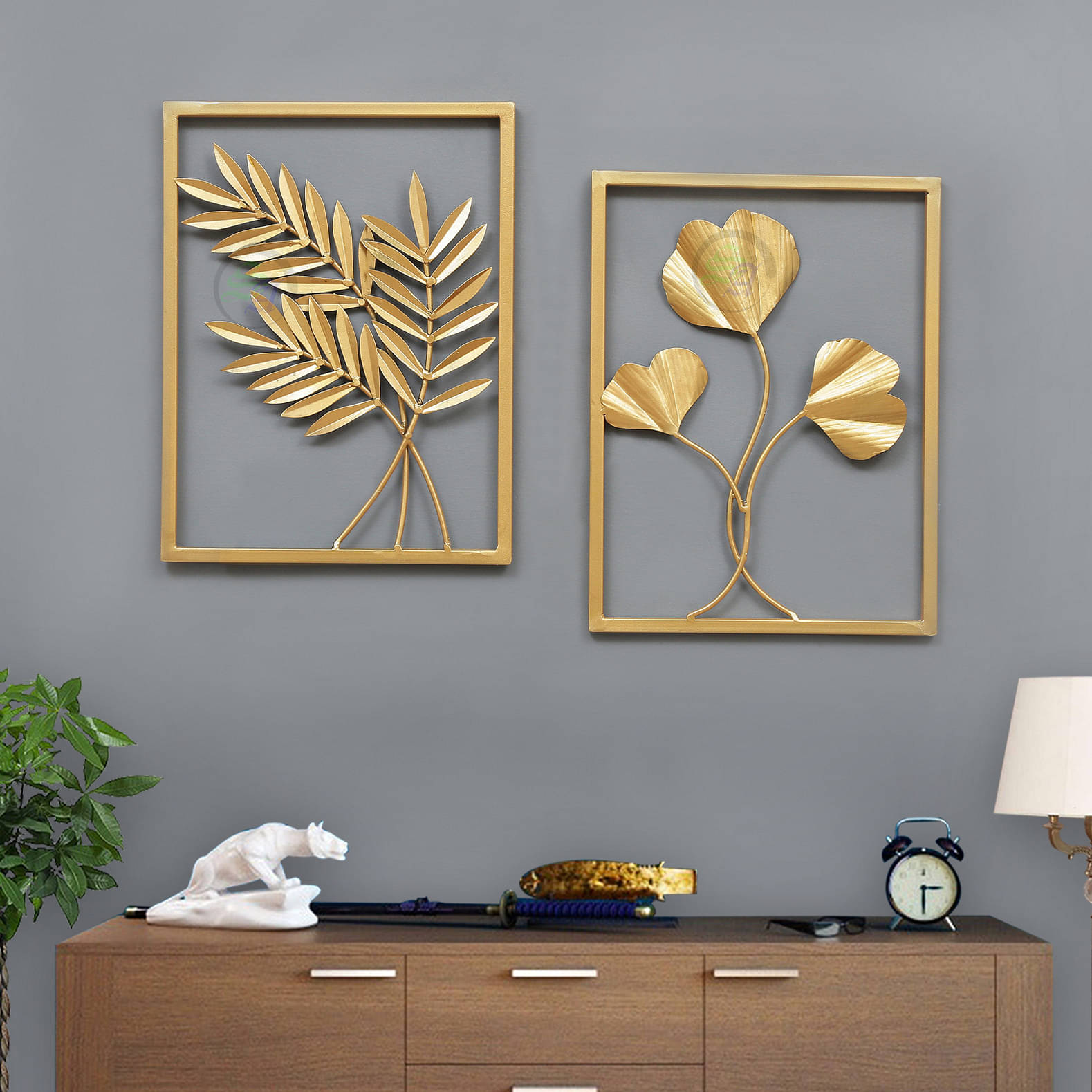 Golden Leaf Metal Frame (Set Of 2)