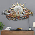 Running Seven Horse Sunrise Wall Hangings Metal Art - front_view