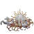 Running Seven Horse Sunrise Wall Hangings Metal Art - top_view
