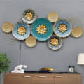 Circle Design Metal Wall Art With LED - front_view
