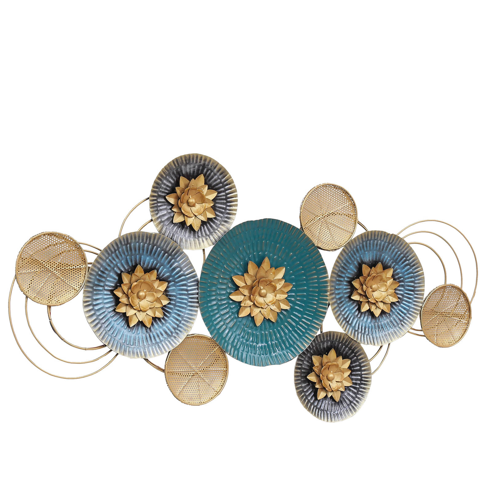 Circle Design Metal Wall Art With LED