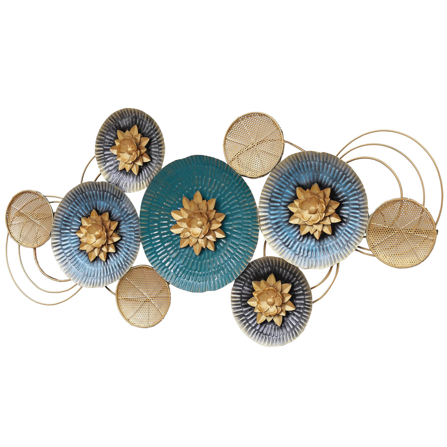 Circle Design Metal Wall Art With LED