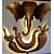 Handmade Gold Spiritual Metal Wall Art - front_view