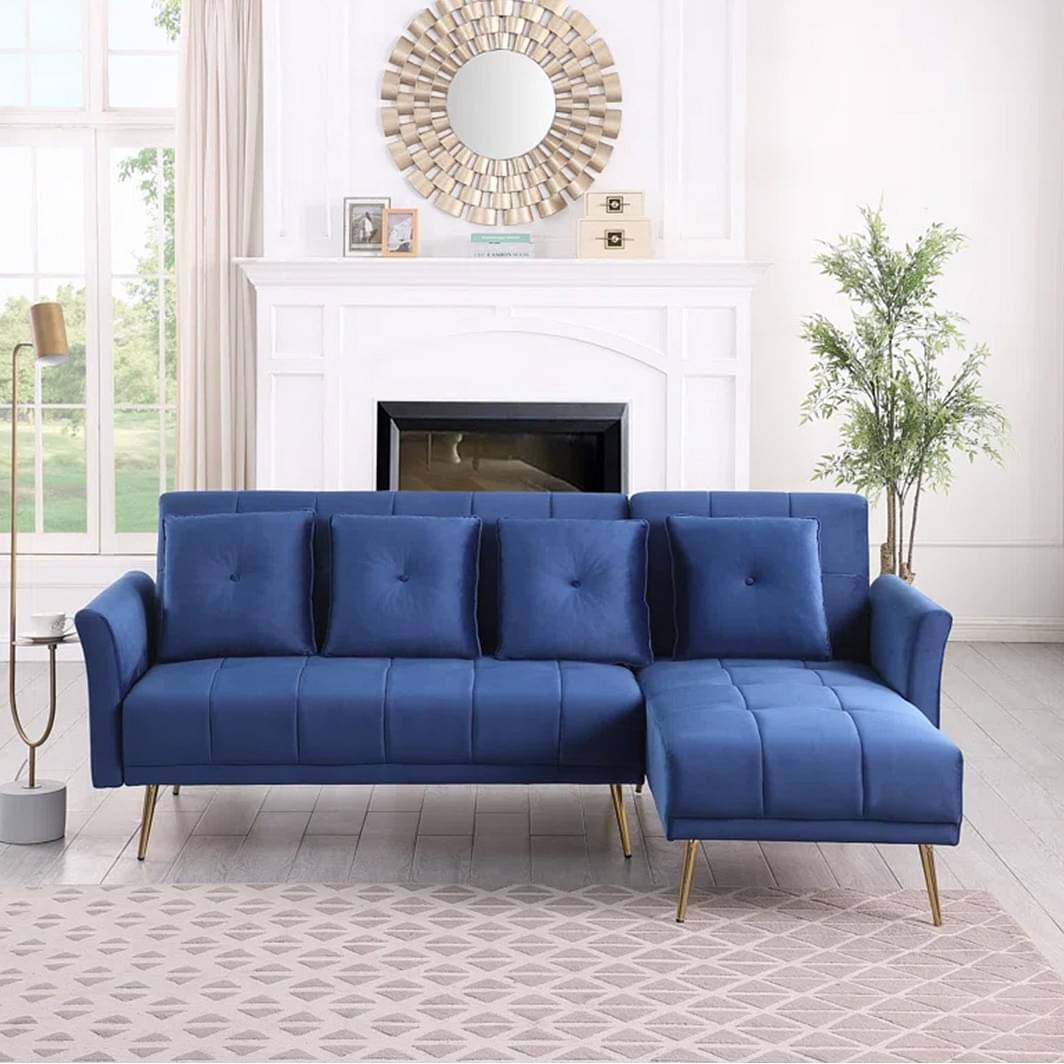 Argo LHS L Shape 5 Seater Velvet Sofa