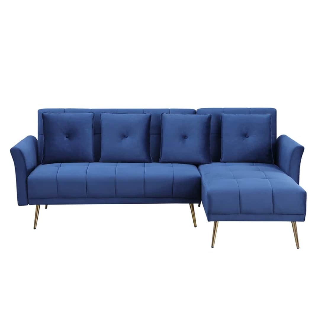 Argo LHS L Shape 5 Seater Velvet Sofa - front_view
