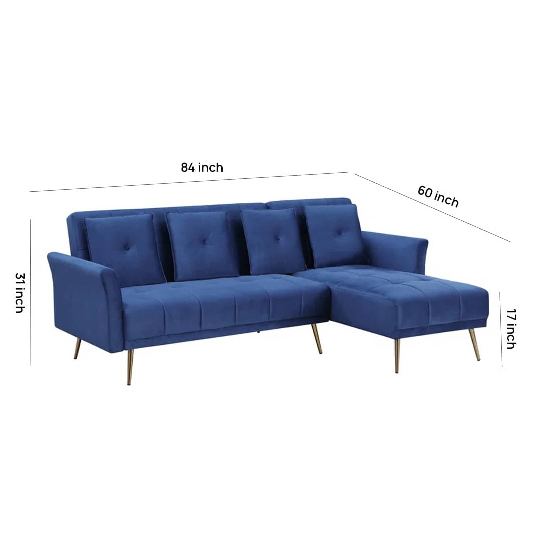 Argo LHS L Shape 5 Seater Velvet Sofa