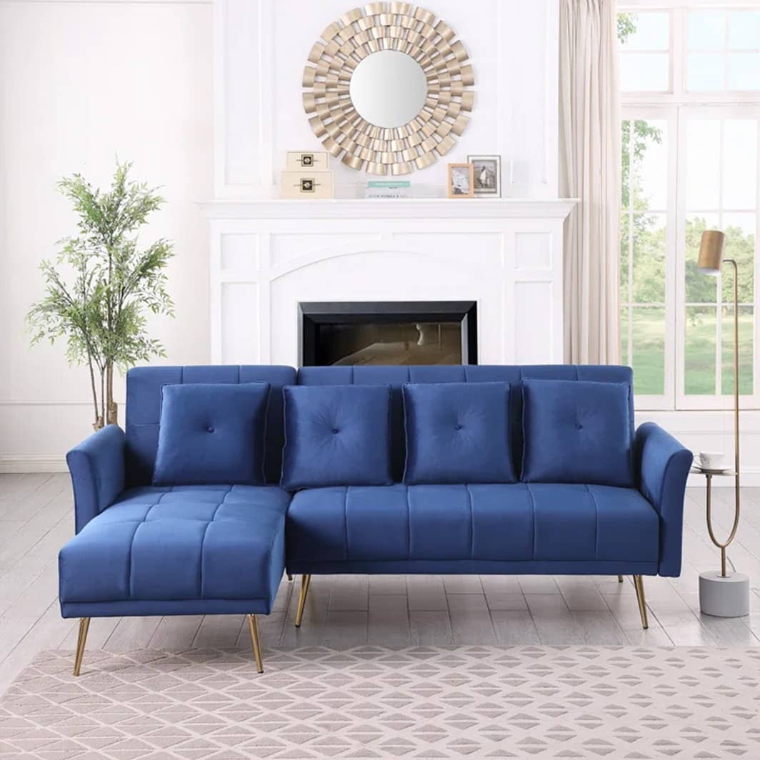 Argo RHS L Shape 5 Seater Velvet Sofa