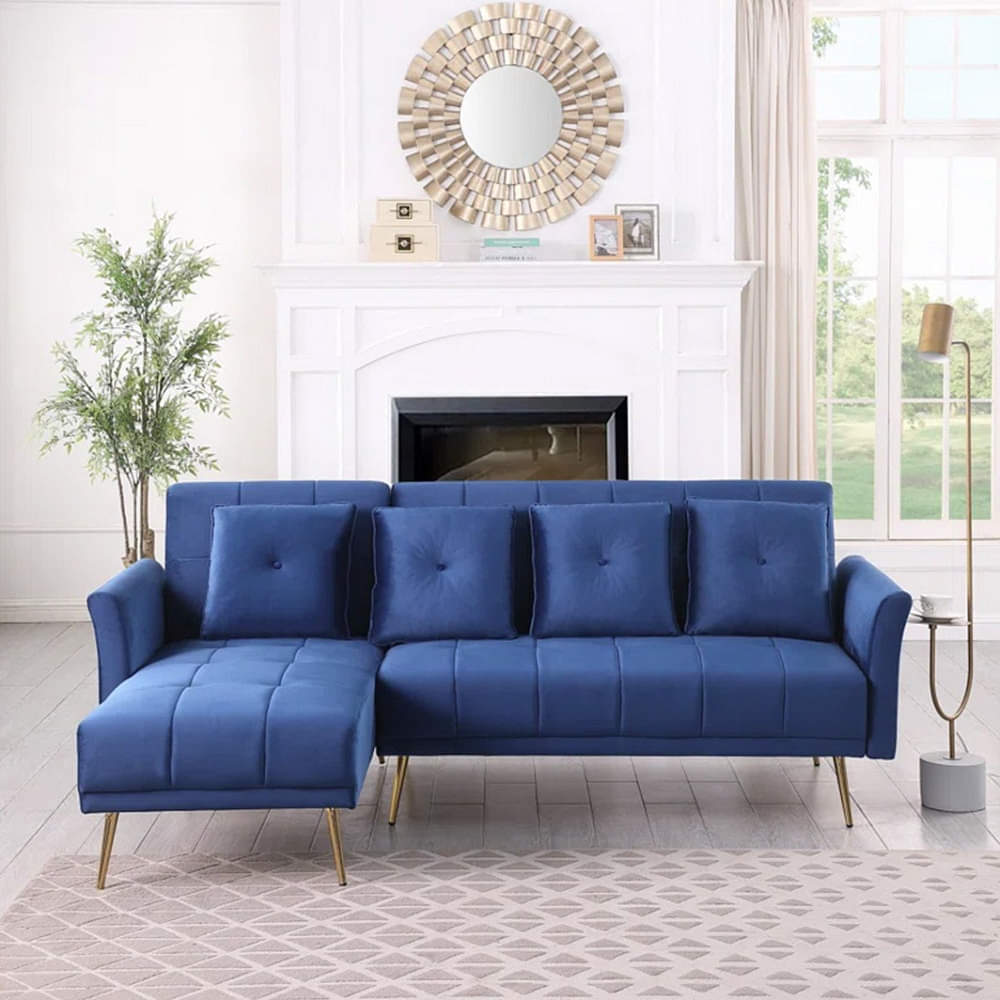 Argo RHS L Shape 5 Seater Velvet Sofa - photo